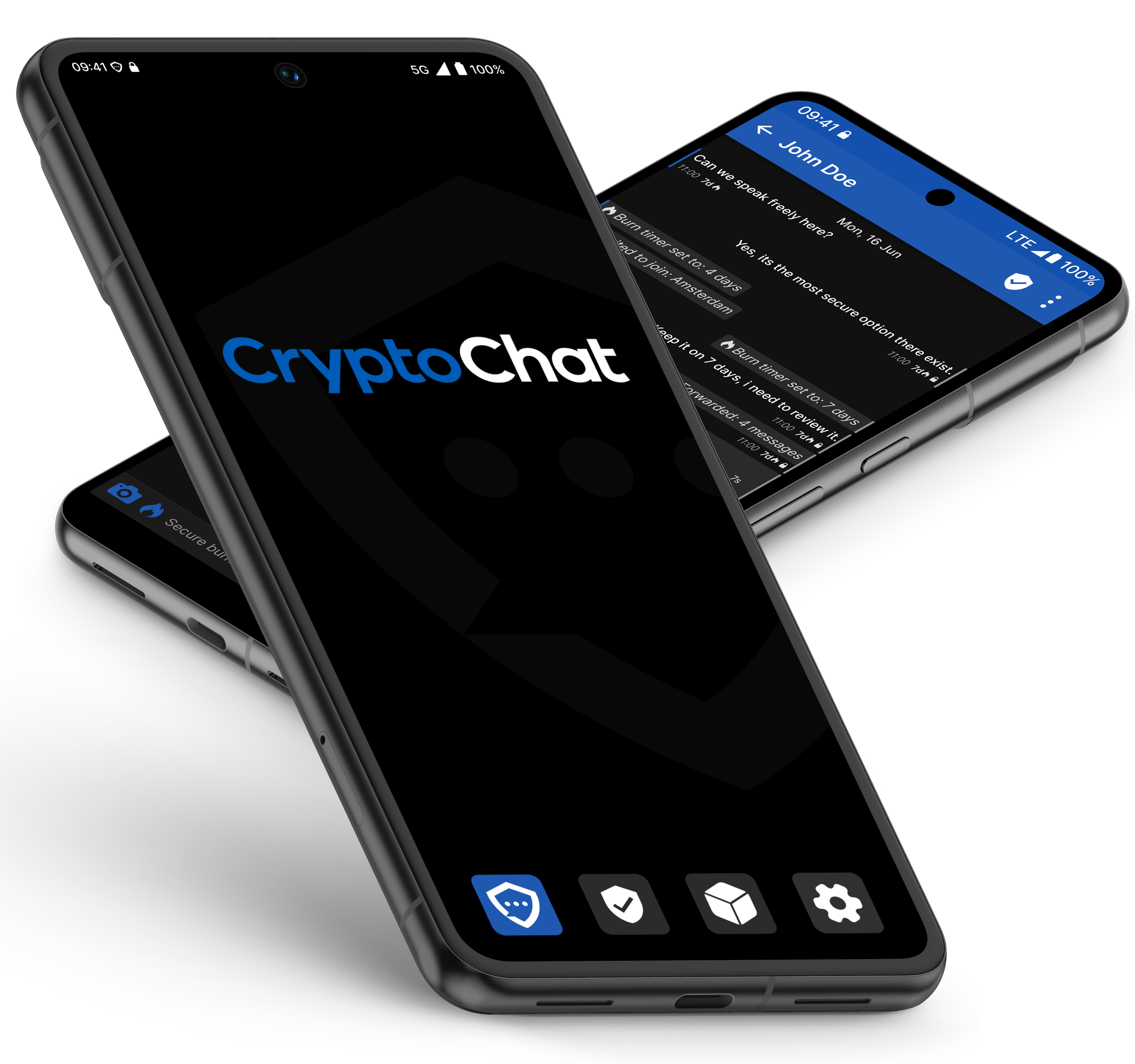 CryptoChat secure encrypted messaging app on Google Pixel device - Privacy-first communication with end-to-end encryption